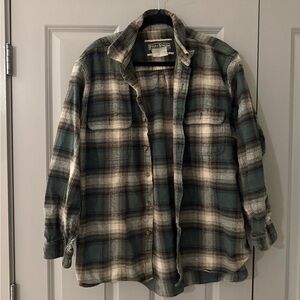 Field & Stream Green and Cream Plaid Flannel